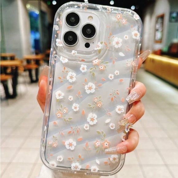 ⚠️Clearance iPhone 15/Pro/Pro Max Clear Floral Phone Case - Picture 3 of 4